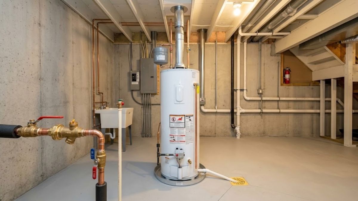 Newly installed residential water heater