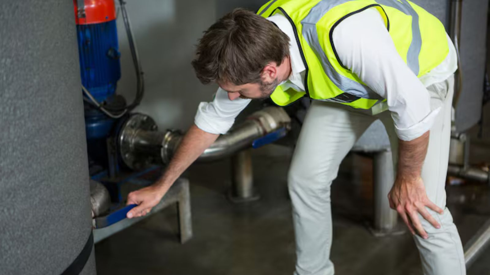 Acoustic equipment used to locate a slab leak